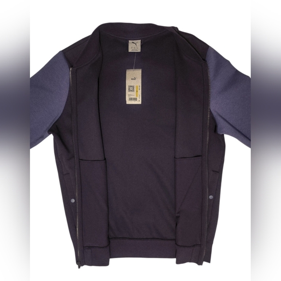 Mens PUMA Lightweight Bomber Jacket Two Tone Navy Size Medium - Picture 5 of 16